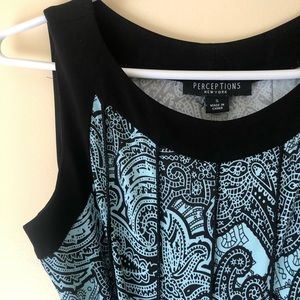 Black & blue midi dress. Perceptions NY brand